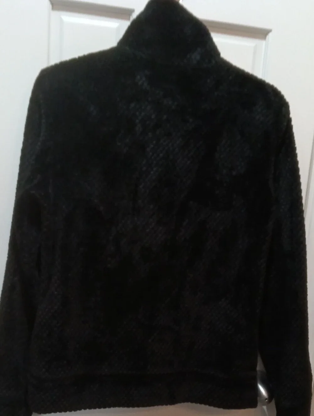 Free Country Black Plush Teddy Zip Jacket
